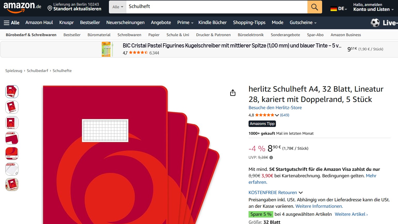 Amazon, Waren für Liebe