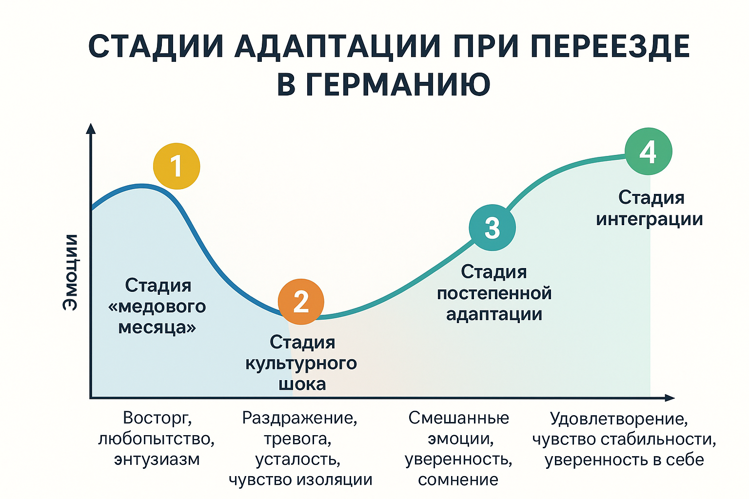 Стадии адаптации эмигранта